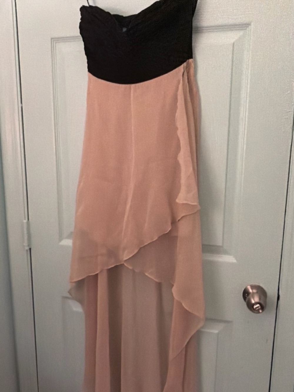 Ya Los Angeles Black & Blush High-Low Strapless Dress